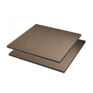 Alupanel Dibond® plaat Brushed Brons/wit 3050x1500x3mm